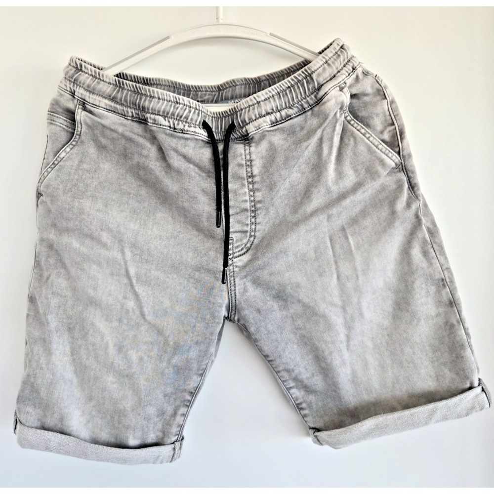Mavi Athletic Denim Bermuda Shorts Light Wash Charcoal Stretch Preppy College